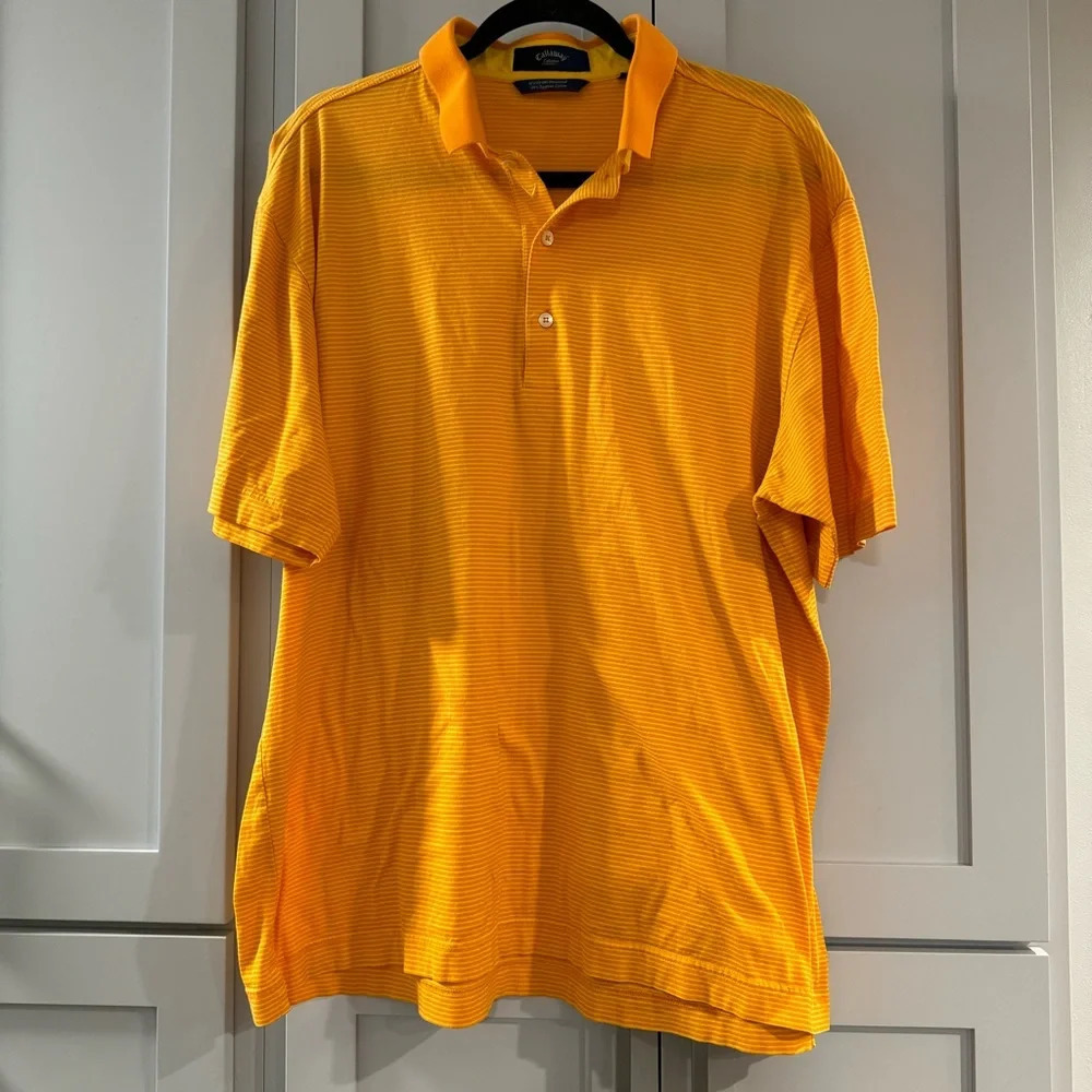 Callaway Golf Shirt‎ Small Orange and Yellow Stripes XL
